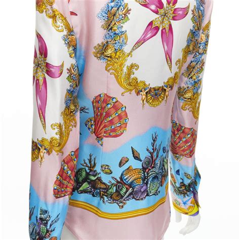 versace tresor de la mer t shirt|VERSACE 2021 Tresor De La Mer Signature Starfish silk shirt .